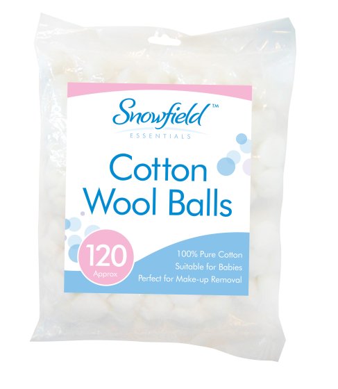 COTTON WOOL BALLS 120PK : Perkins Group