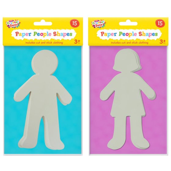 PAPER PEOPLE SHAPES 15PK : Perkins Group